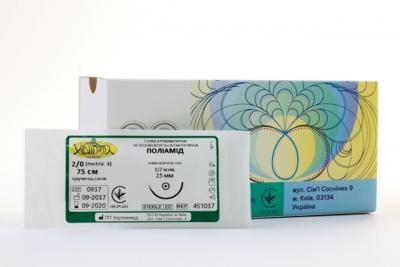 Нитка хірургічна стерильна, USP1 (М4), ПОЛІАМІД, кручена, біла, відрізок 3,75м (5шт*75см)